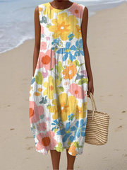 Women’s Pastel Floral Midi Dress