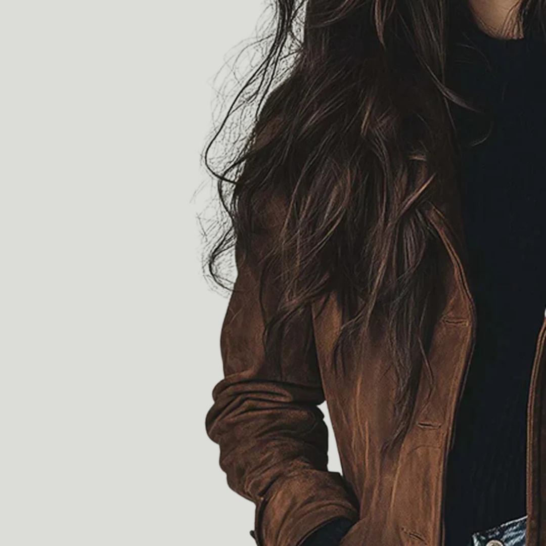 Women’s Elegant Suede-Effect Coat