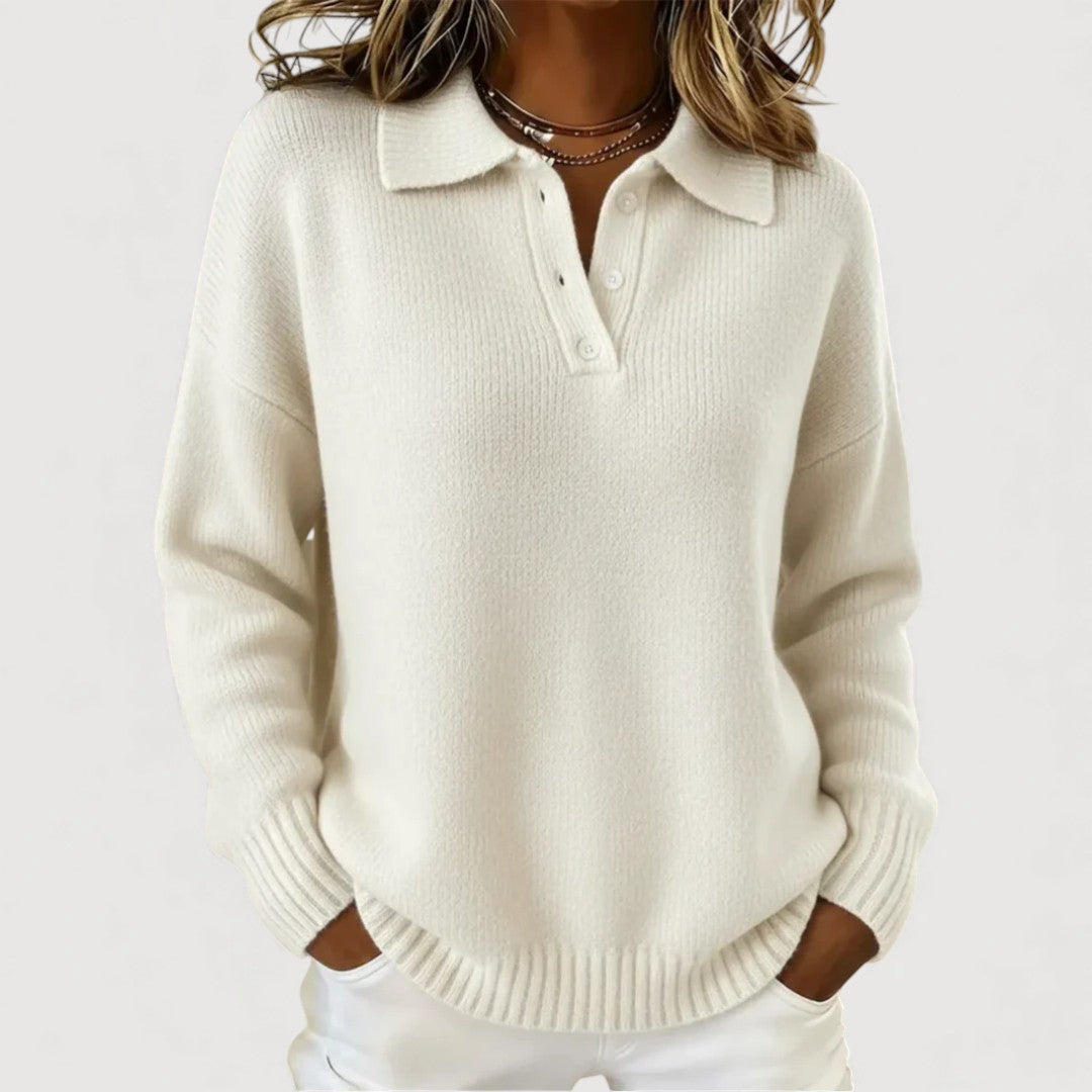 Women’s Cozy Collared Knit Pullover Sweater