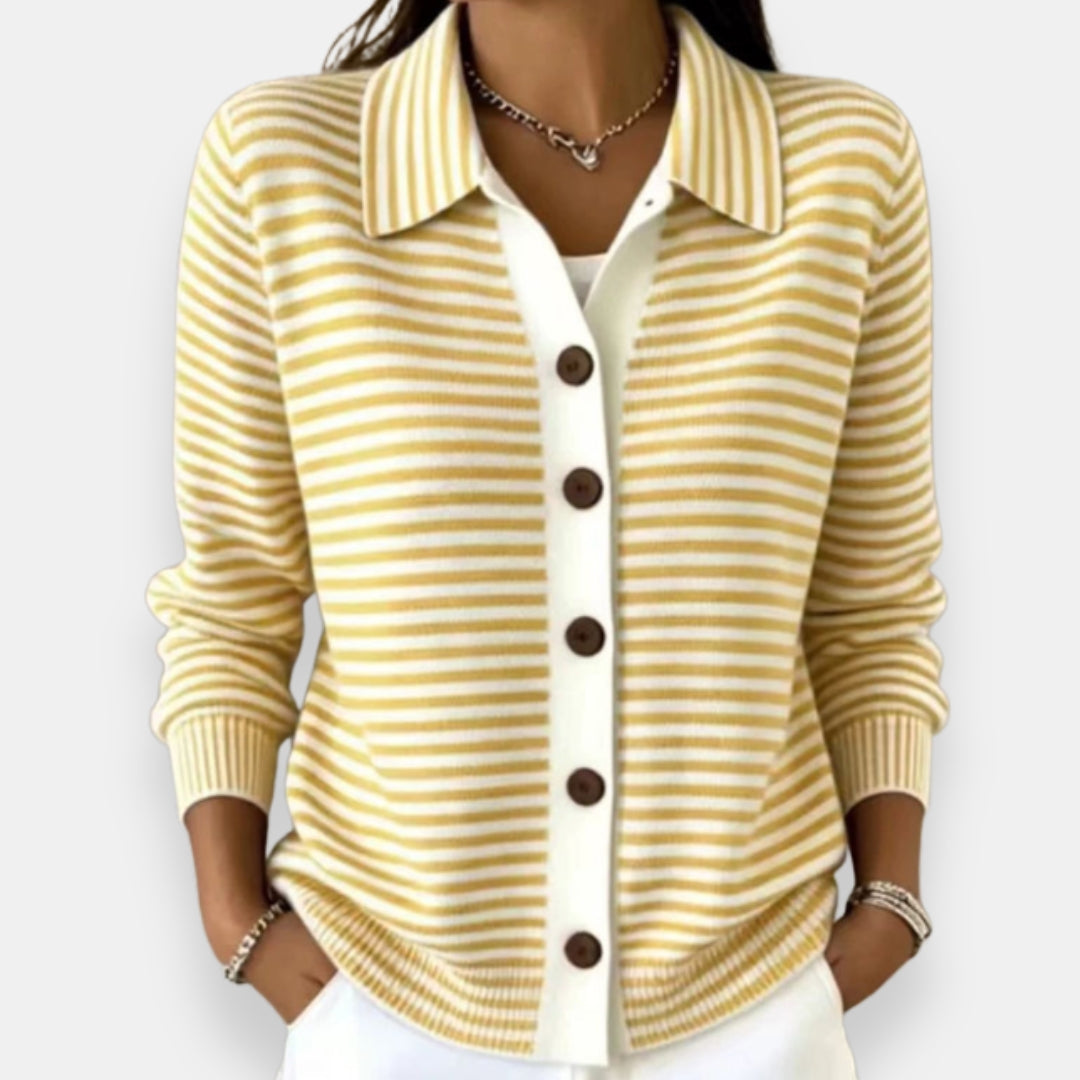 Women’s Striped Button-Front Cardigan