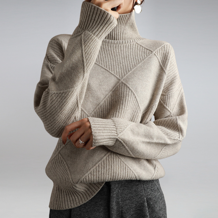Women’s Ribbed Turtleneck Pullover Sweater