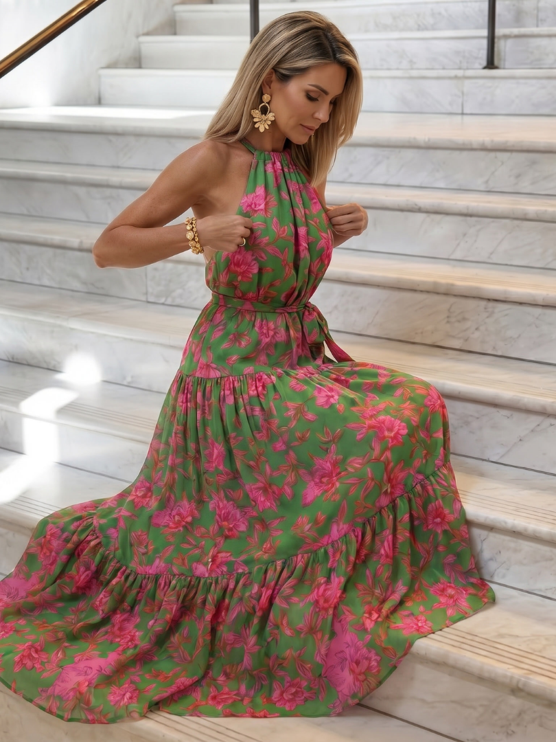 Women’s Draped Halter Midi Dress