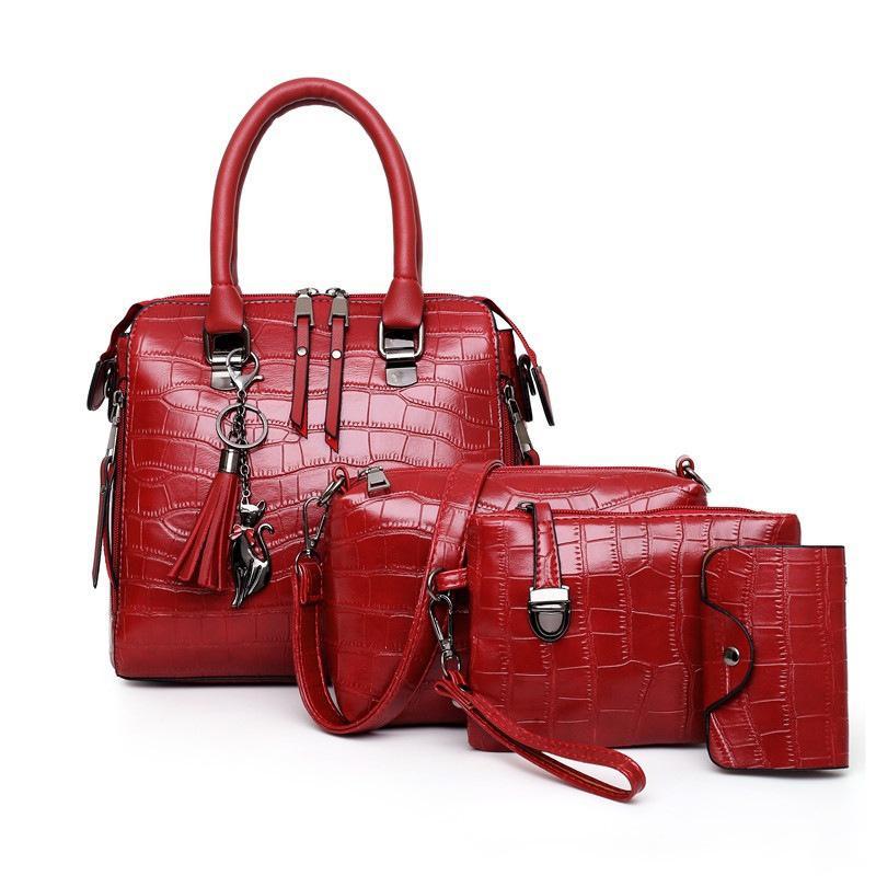 Women’s 4-Piece Tote Crossbody Wallet Handbag Set