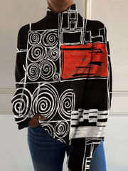 Women's Abstract Geometric Color Block Circle
