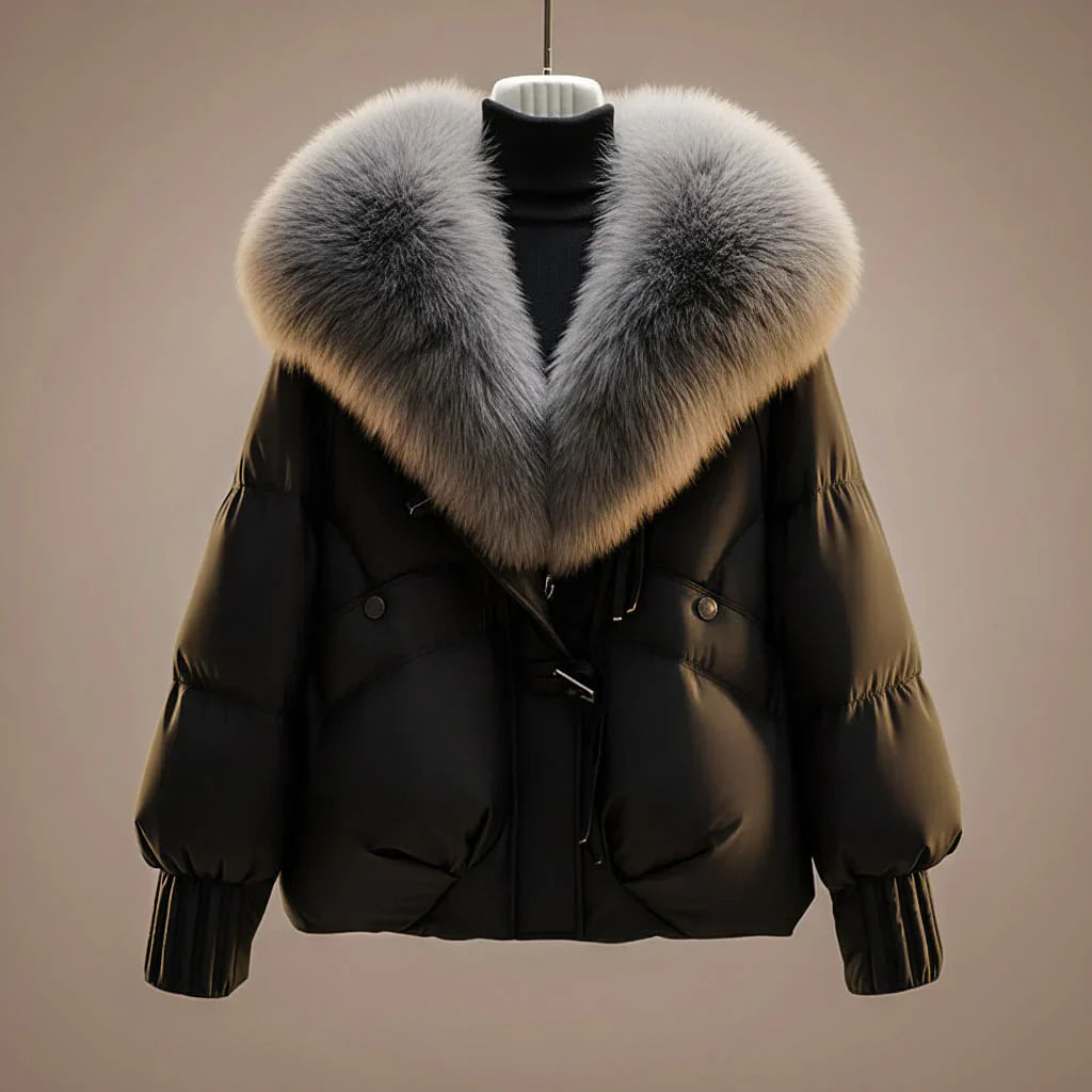 Women’s Padded Fur Collar Winter Coat