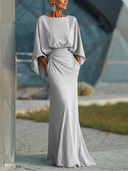 Women’s V-Neck Backless Long Sleeve Dress