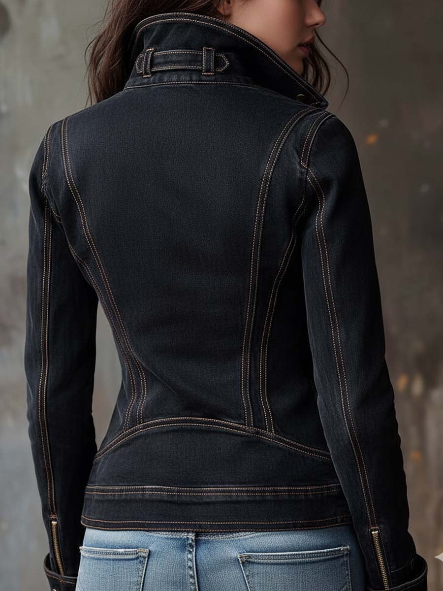 Women’s Vintage Washed Moto Jacket