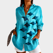 Women’s V-Neck Long Sleeve Blouse