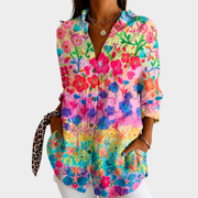 Women’s Floral Print Flowy Blouse