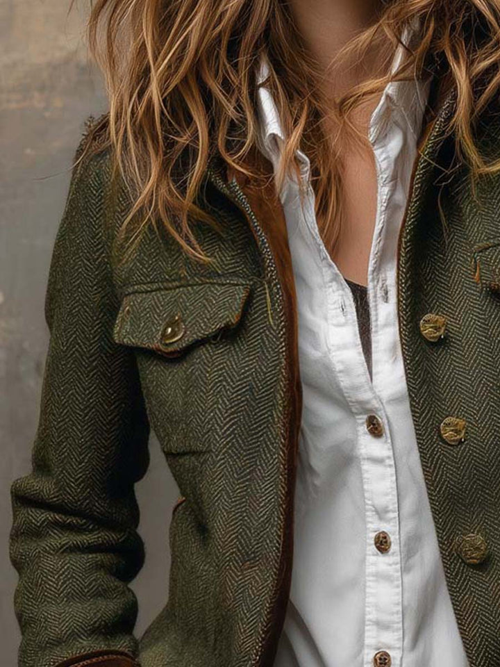 Women’s Vintage Herringbone Single Breasted Blazer