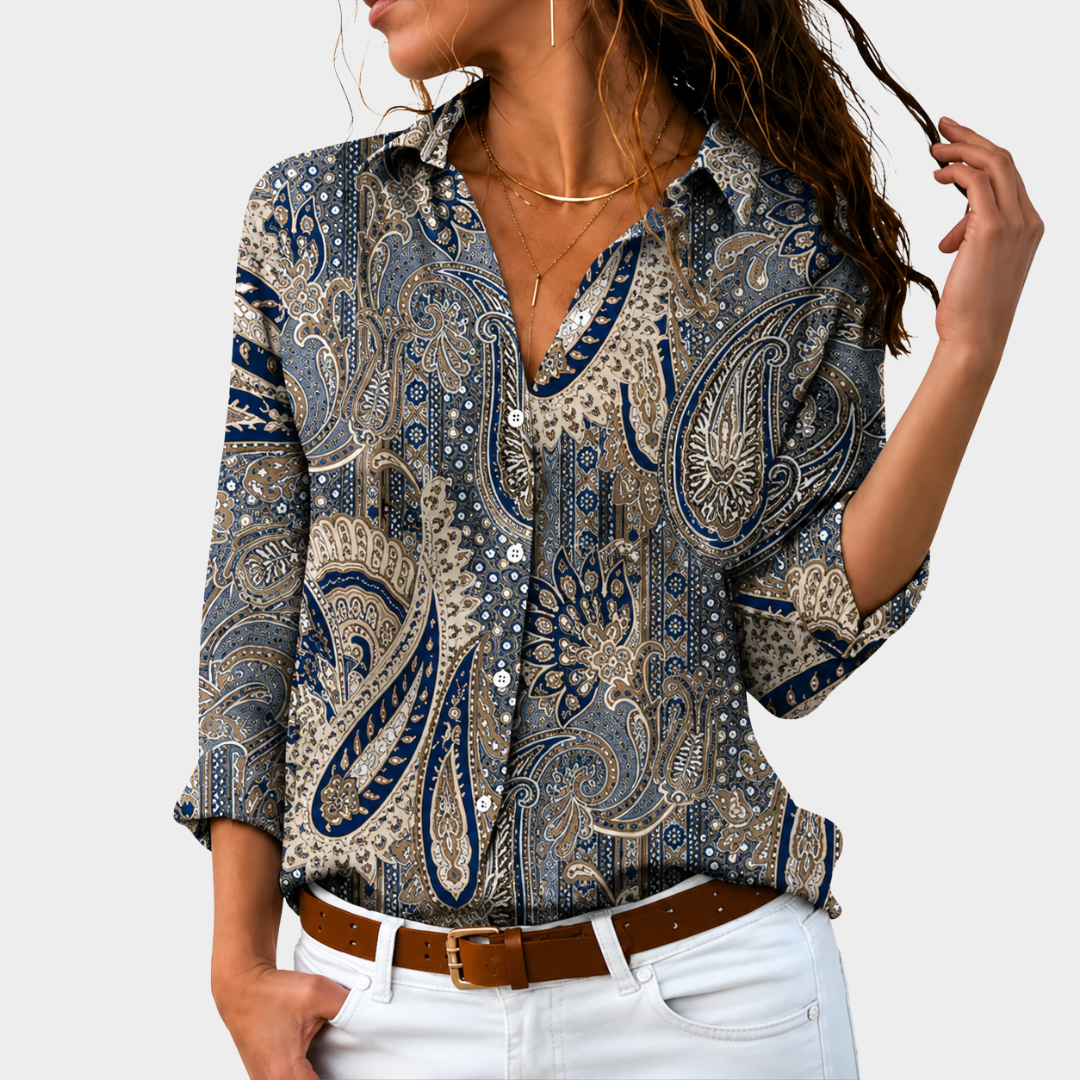 Women’s Paisley Print Boho Blouse