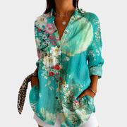 Women’s Floral Print V-Neck Blouse