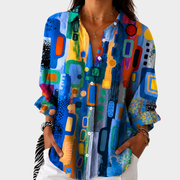 Women’s Colorful Geometric Print Blouse