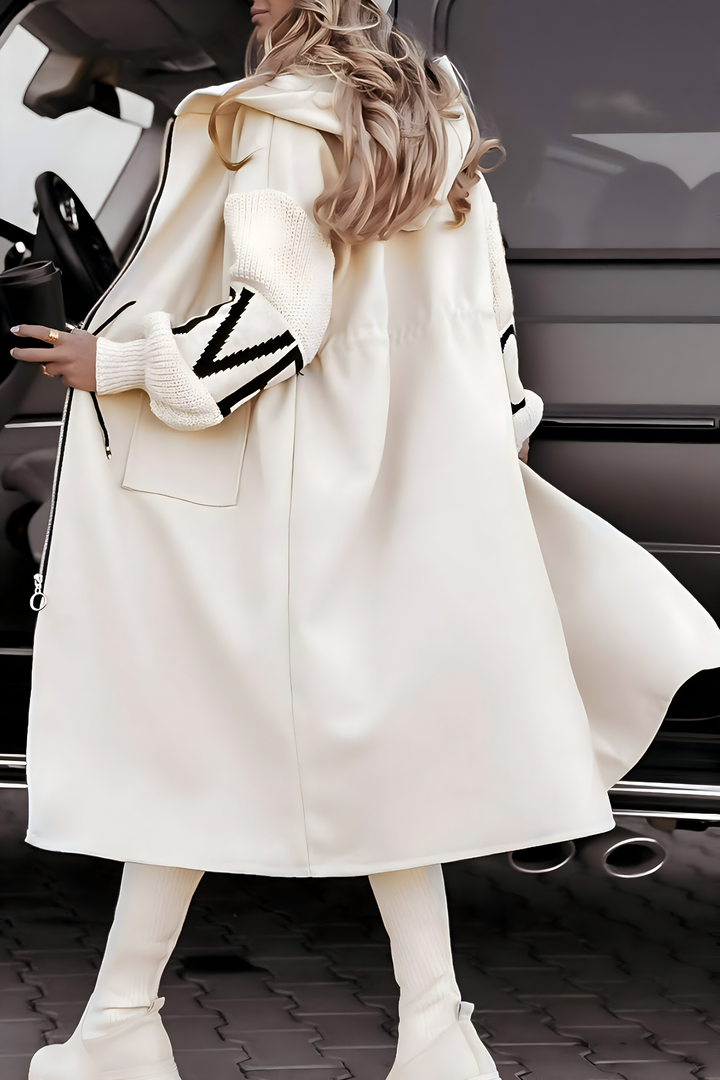 Women’s Hooded Longline Zip Up Coat