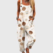 Women’s Beige Bib Overalls