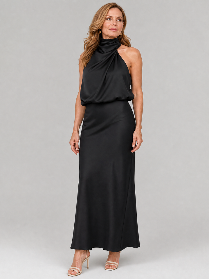 Women’s Draped Neck Midi Dress