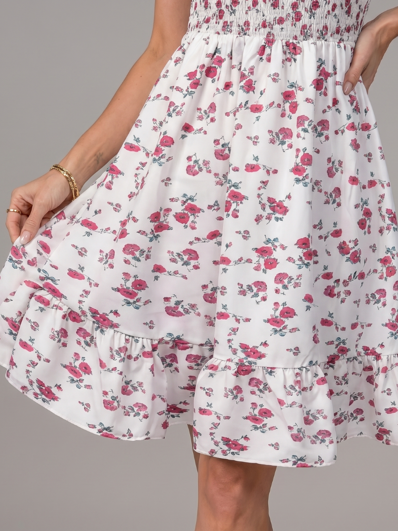 Women’s Spaghetti Strap Floral Print Knee-Length Dress