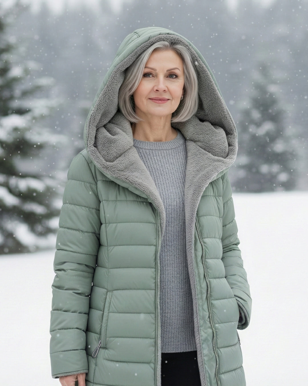 Women’s Fleece Lined Hooded Puffer Coat