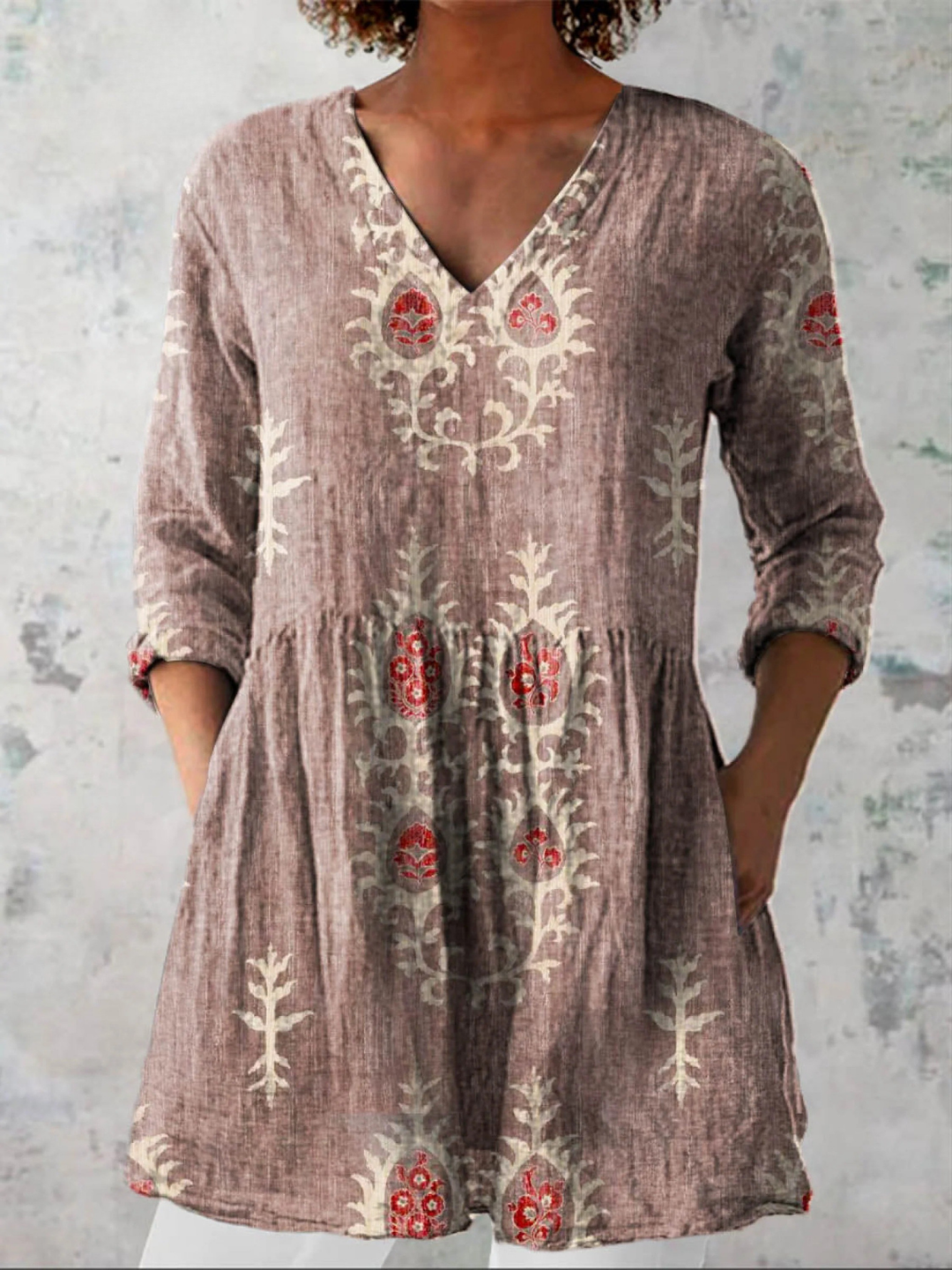 Women’s Longline V-Neck Blouse