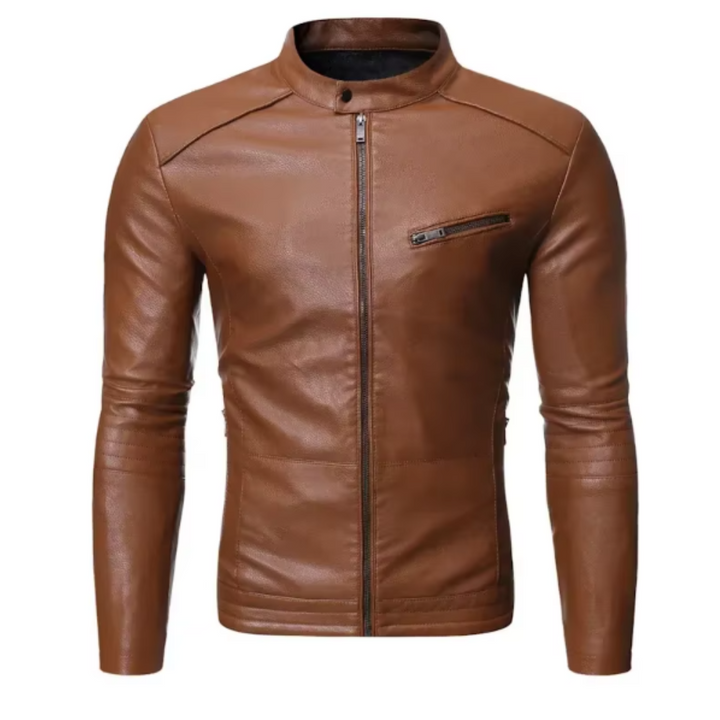 Men’s Slim Fit Zip Front Moto Jacket