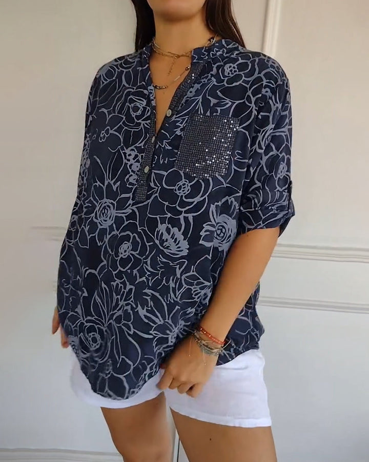 Women’s Floral Print Casual Blouse