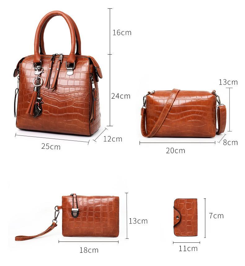 Women’s 4-Piece Tote Crossbody Wallet Handbag Set