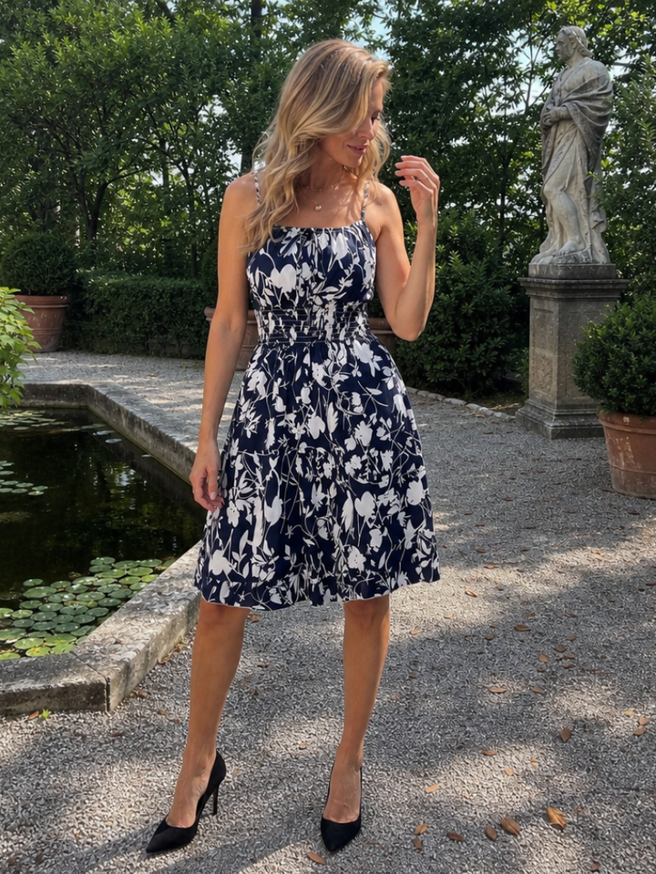 Women’s Sleeveless Abstract Print Knee Length Dress