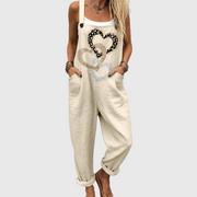 Women’s Soft Heart Print Jumpsuit