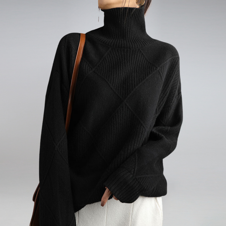 Women’s Ribbed Turtleneck Pullover Sweater