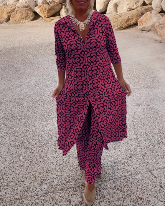 Women’s Geometric Print Two Piece Set
