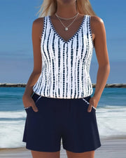 Women’s Two-Piece Swim Shorts Tankini Set