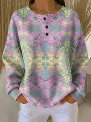 Women’s Boho Floral Knit Sweater