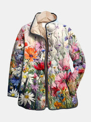Women’s Vintage Floral Print Quilted Jacket