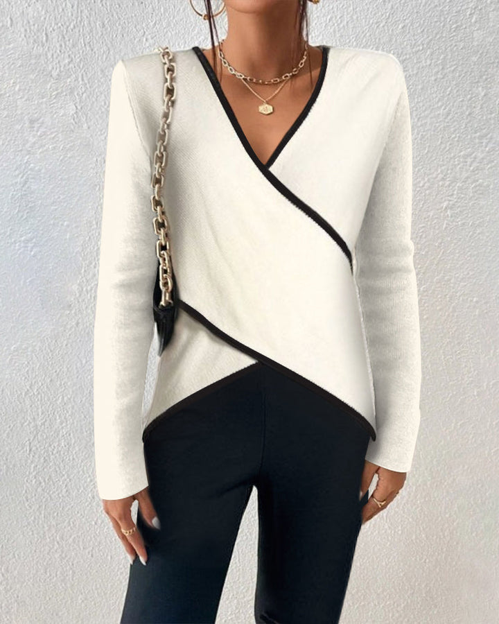 Women’s V-Neck Knit Pullover Sweater