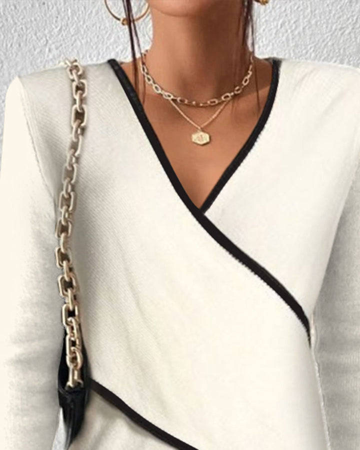 Women’s V-Neck Knit Pullover Sweater