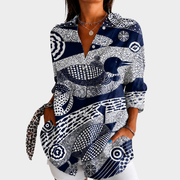 Women’s Coastal Mosaic Print Boho Blouse