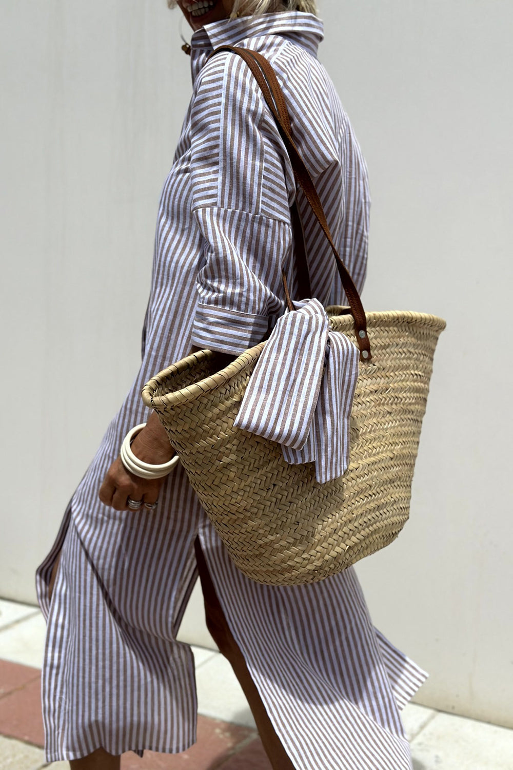 Women’s Striped Button-Down Shirt Dress