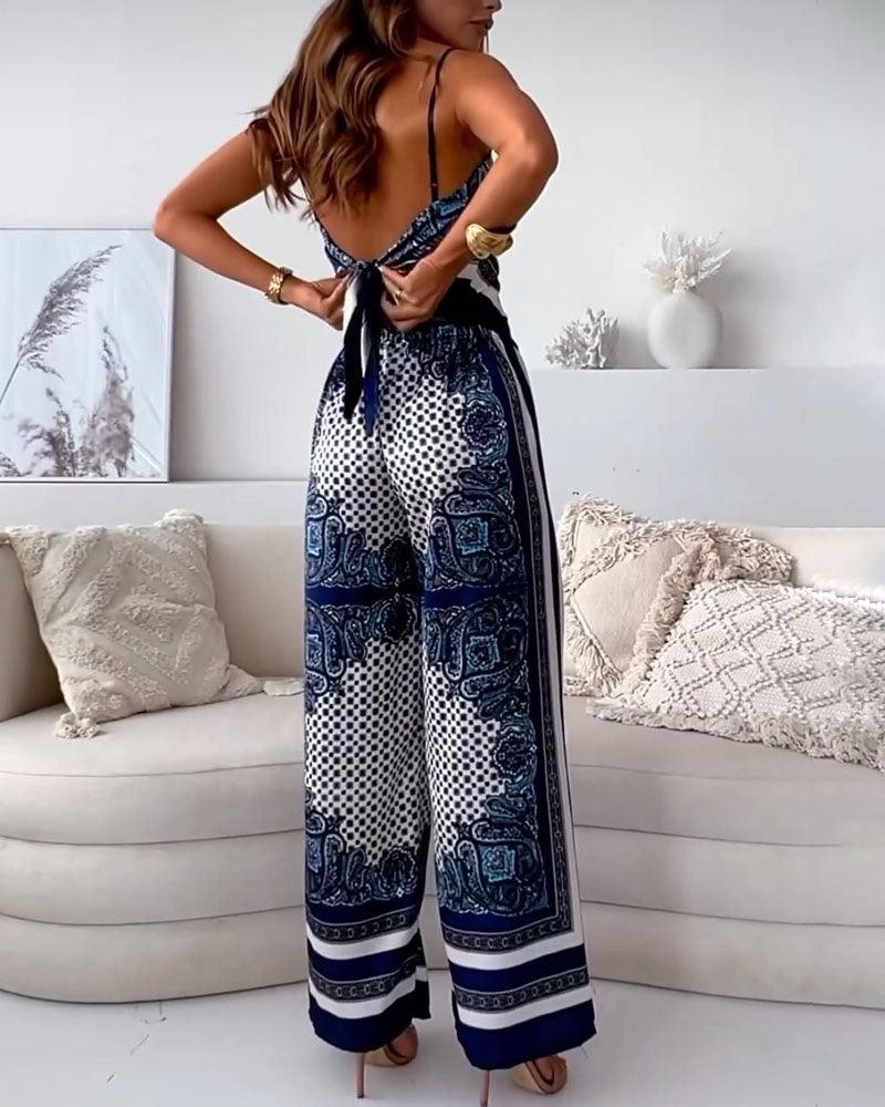 Women’s Lace-Up Two-Piece Vest And Pants Set