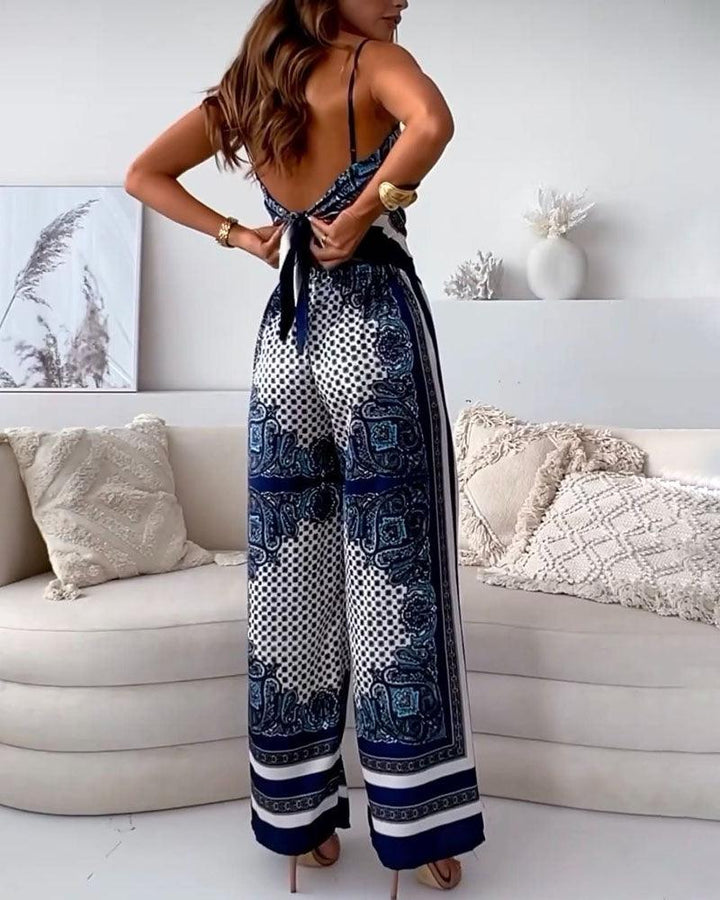 Women’s Lace-Up Two-Piece Vest And Pants Set