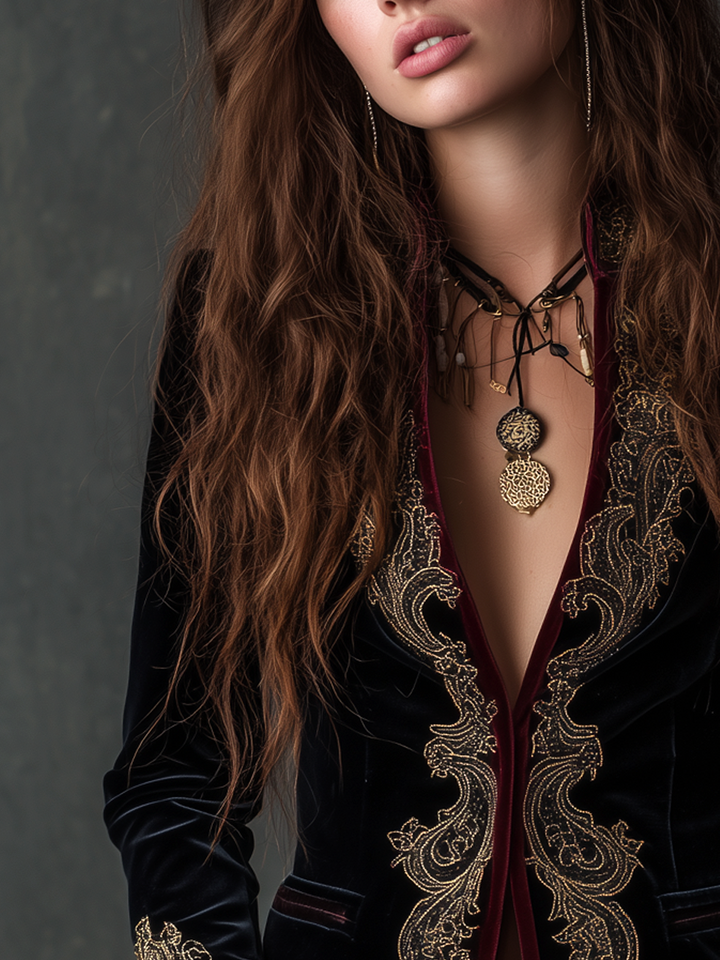 Women’s Vintage Baroque Embroidered Blazer