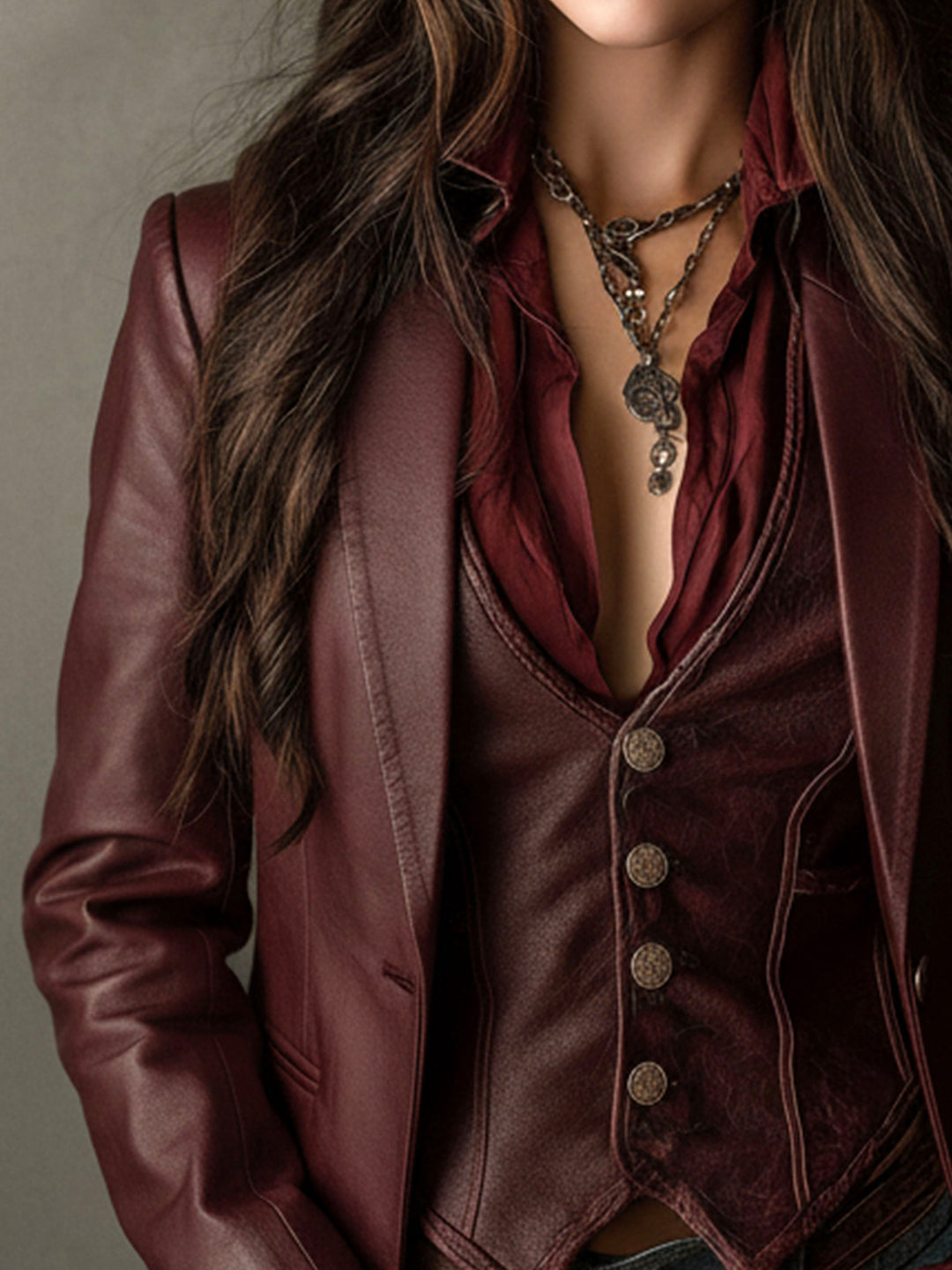 Women’s Vintage Burgundy Blazer