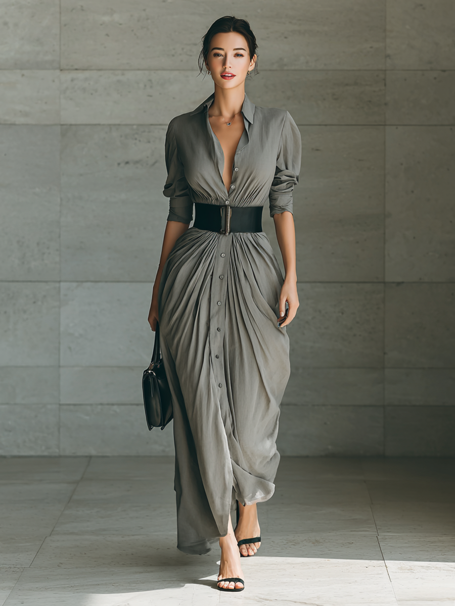 Women’s Long Pleated Dress