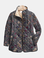 Women’s Vintage Floral Print Quilted Jacket
