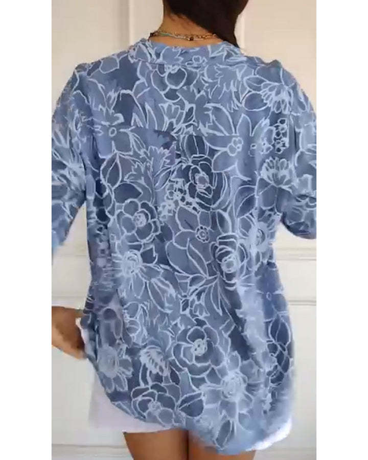 Women’s Floral Print Casual Blouse