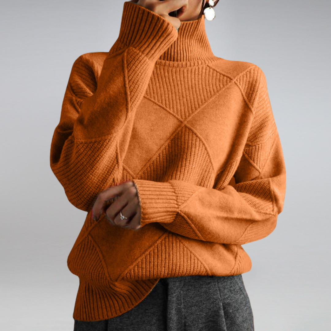 Women’s Ribbed Turtleneck Pullover Sweater