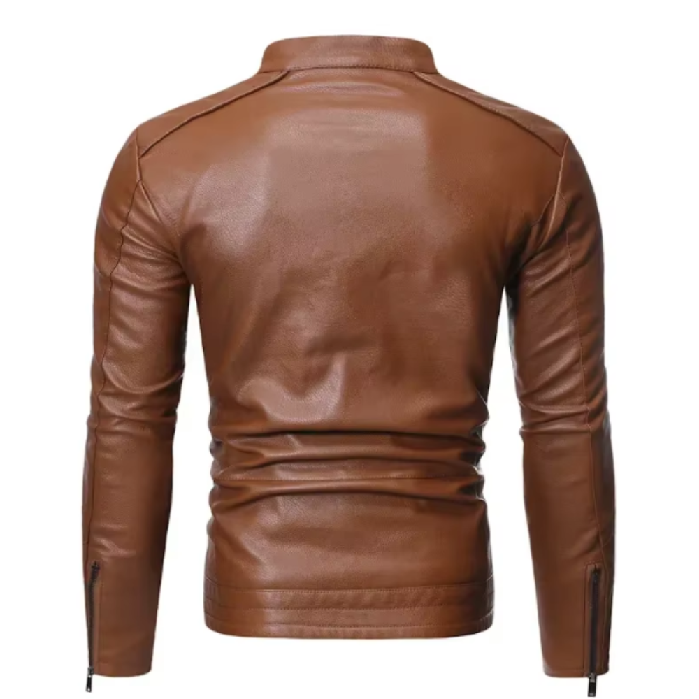 Men’s Slim Fit Zip Front Moto Jacket