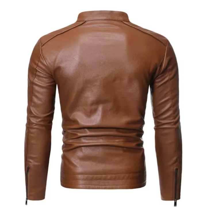 Men’s Slim Fit Zip Front Moto Jacket