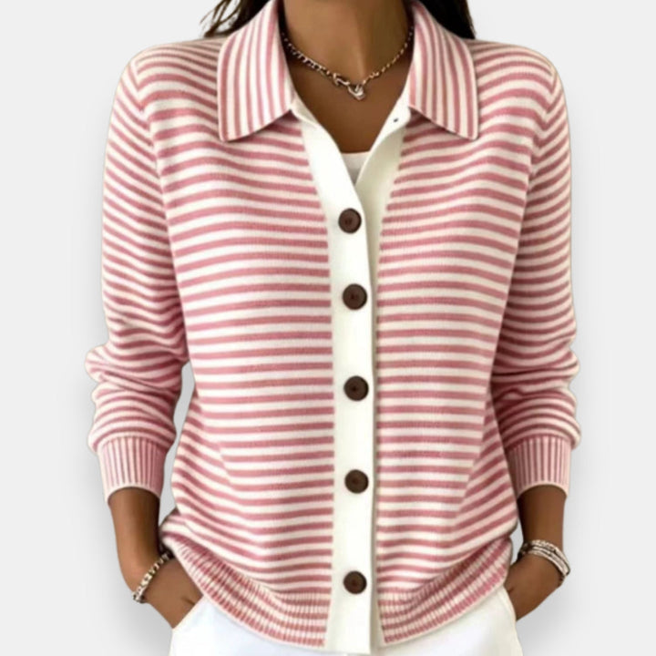 Women’s Striped Button-Front Cardigan