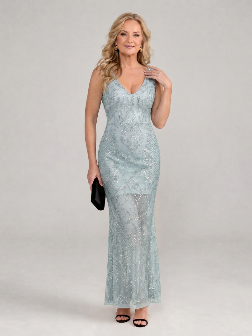 Women’s Sequin Sheer Midi Dress
