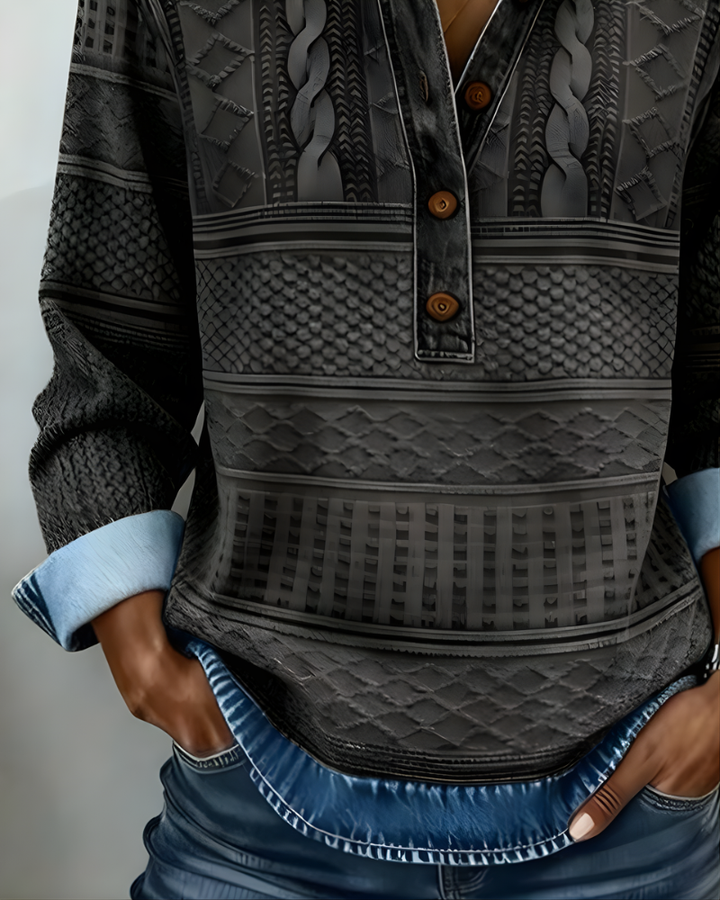 Men’s Half-Button Collared Pullover Sweatshirt